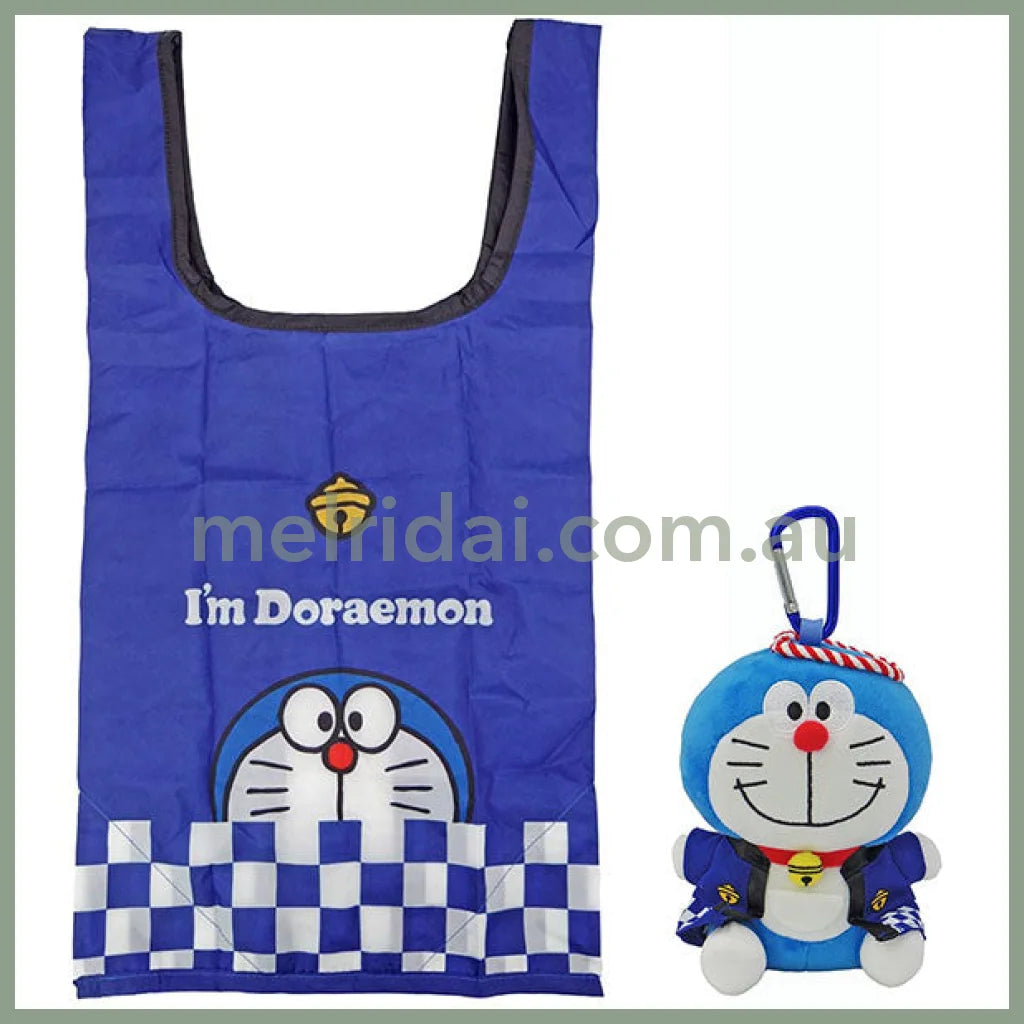 I’m Doraemon | Plush Eco-Bag Happi Shopping Outing Marche Bag Carabiner H14 X W12 D8Cm