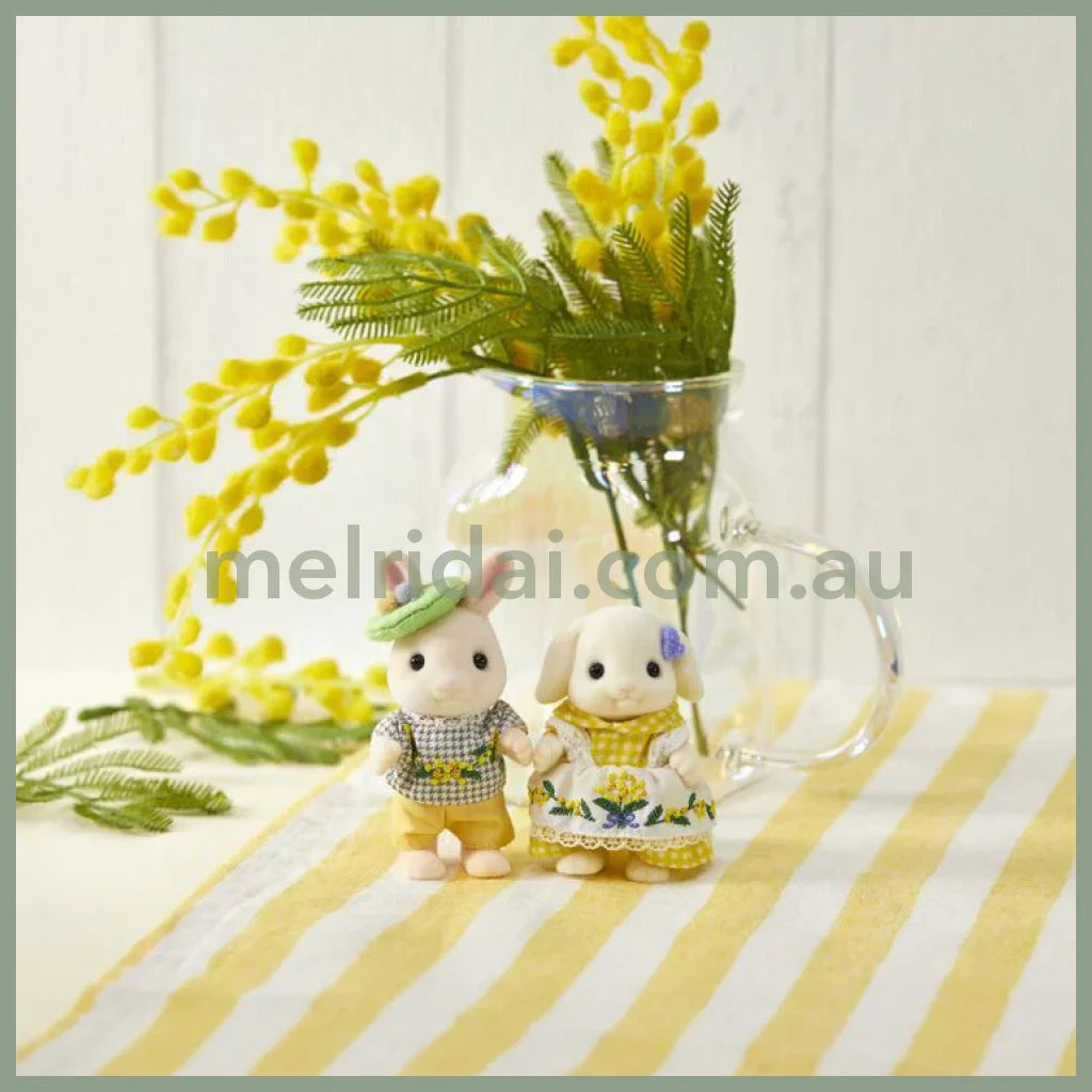 【Jp】Sylvanian Families | Mimosa Embroidery Pair Set Rabbit Doll