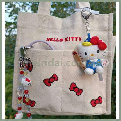 【Limit One/Person】Me% X Hello Kitty | Mascot Holder Keychain 13Cm (Baseball)