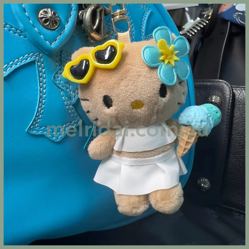 【Limit One/Person】Me% X Hello Kitty | Mascot Holder Keychain 13Cm (Tan Swimsuit)