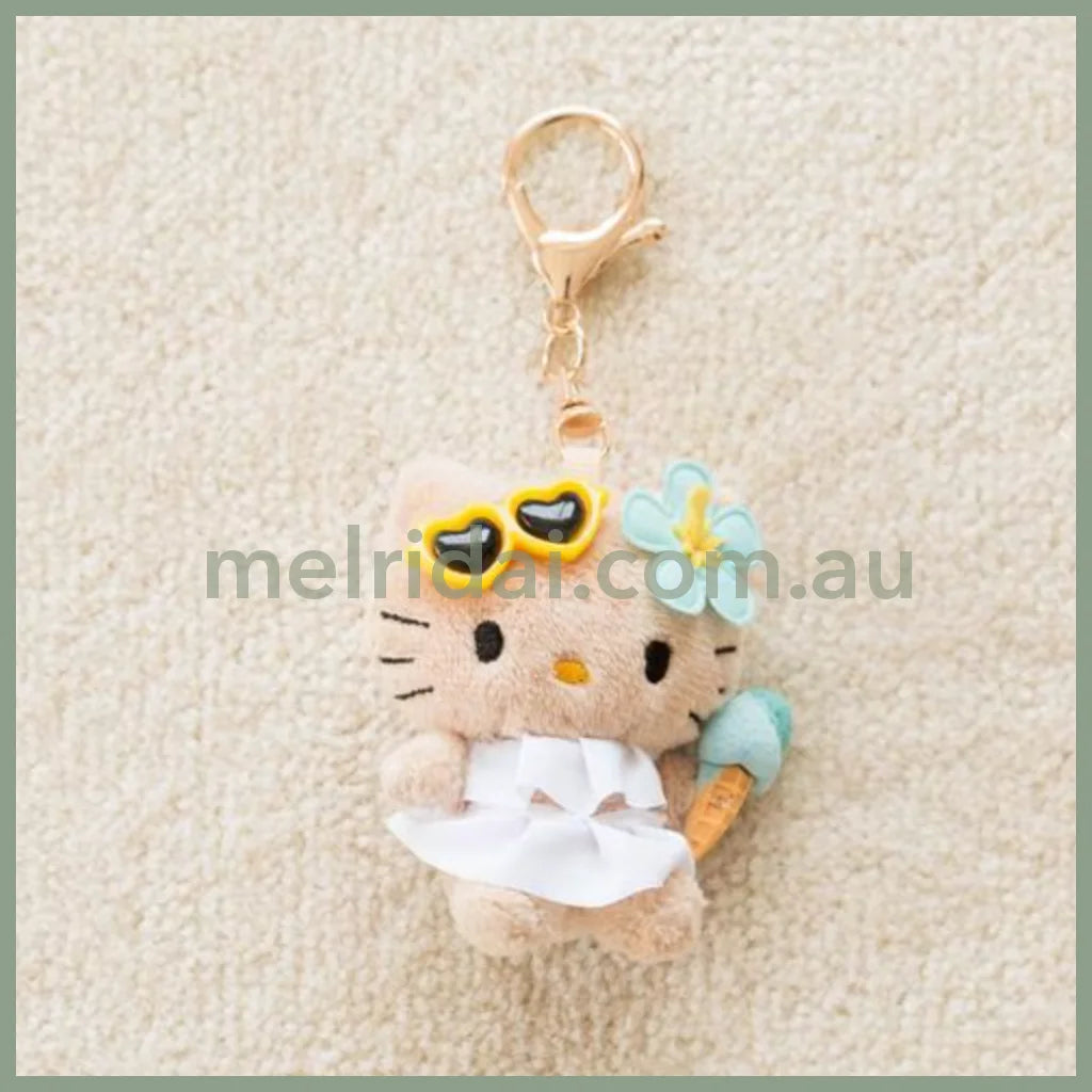 【Limit One/Person】Me% X Hello Kitty | Mascot Holder Keychain 13Cm (Tan Swimsuit)