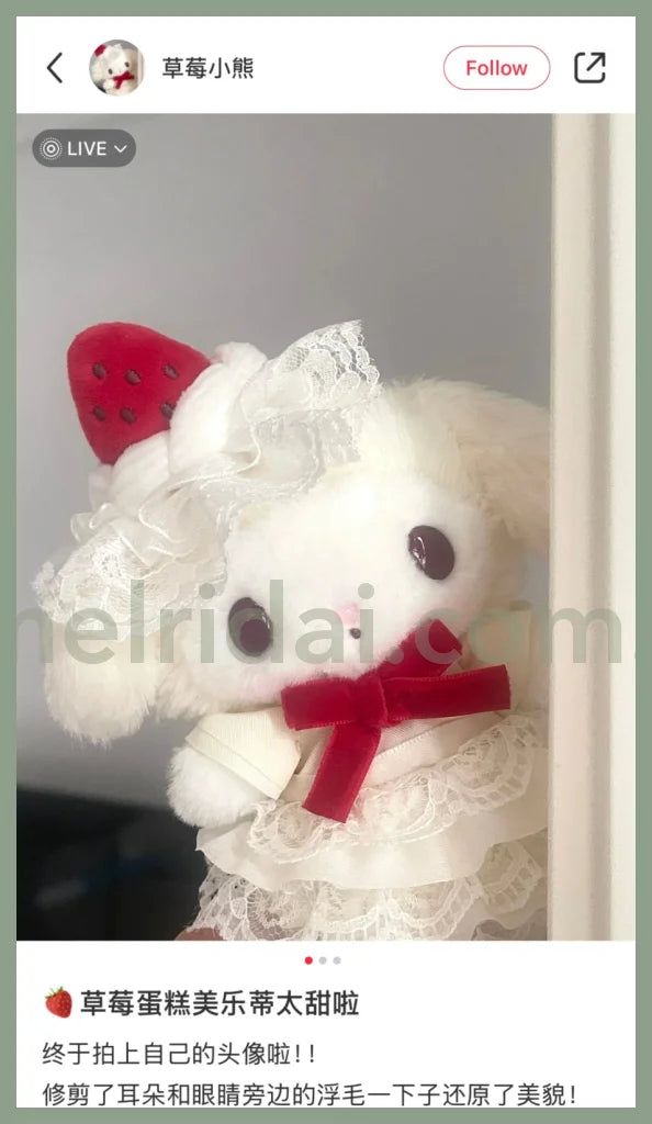 【Limite 1/Customer】Sanrio | My Melody Plush Mascot Keychain Bag Charm W11×D6×H14.5Cm (Shortcake)