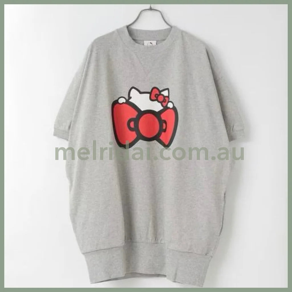 Lowrys Farm | Hello Kitty Big Pullover Gray F Size (Length 79Cm)