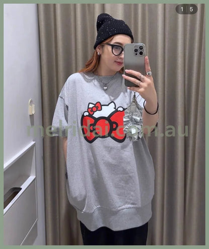 Lowrys Farm | Hello Kitty Big Pullover Gray F Size (Length 79Cm)