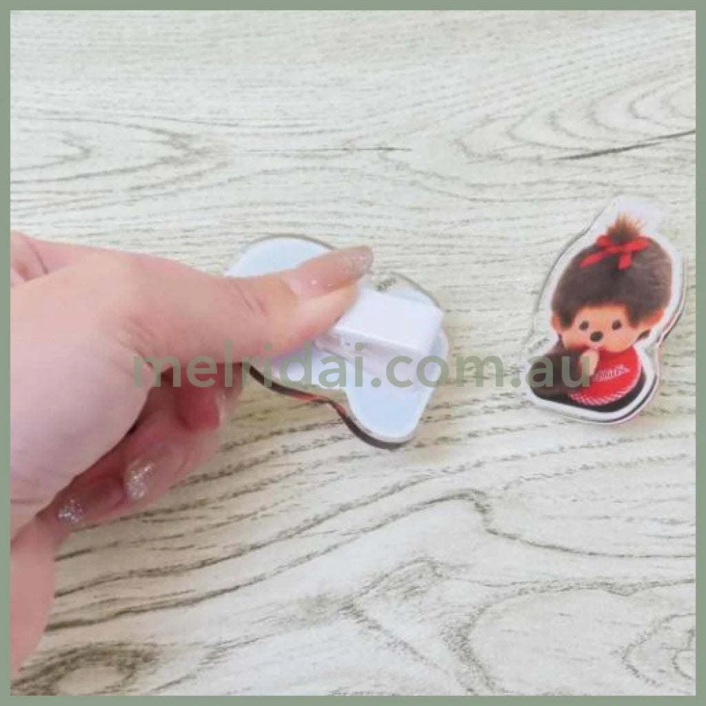 【Made In Japan】Monchhichi | Acrylic Clip 46.8X59Mm (Girl)