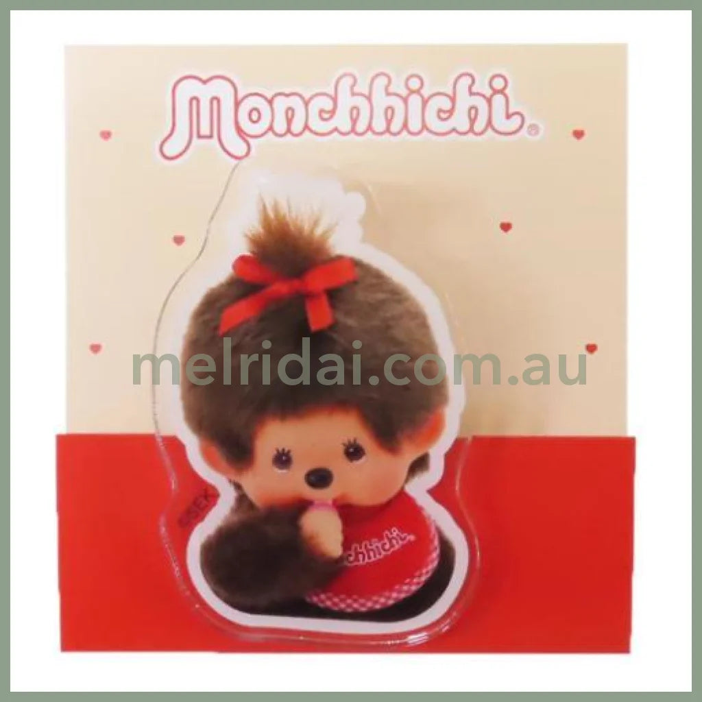 【Made In Japan】Monchhichi | Acrylic Clip 46.8X59Mm (Girl)