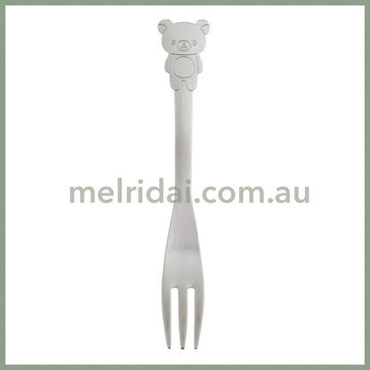 【Made In Japan】San - X | Rilakkuma Stainless Steel Spoon & Fork S Approx. H145 X W20Mm