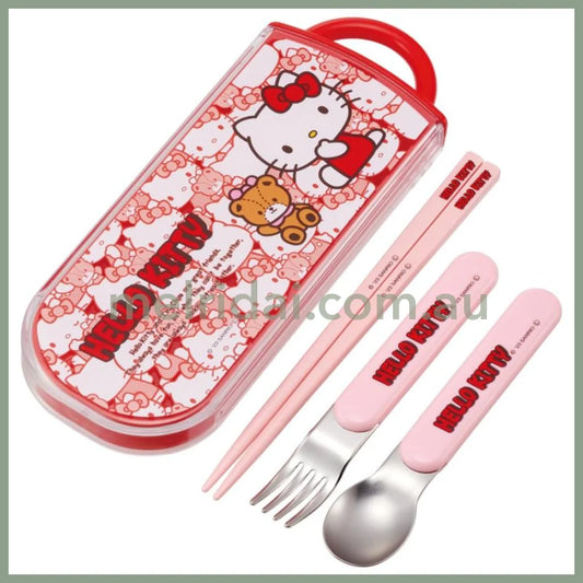 Sanrio | Hello Kitty Antibacterial Dishwasher-Safe Sliding Trio Set //