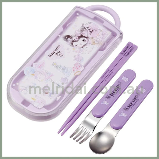 【Made In Japan】Sanrio | Kuromi Antibacterial Dishwasher-Safe Sliding Trio Set 日本三丽鸥