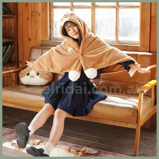 Mewji♡Cat Hoodie Blanket Cape 妙吉猫 毛绒猫咪造型可爱披肩/斗篷/连帽毯子 有暗扣可固定