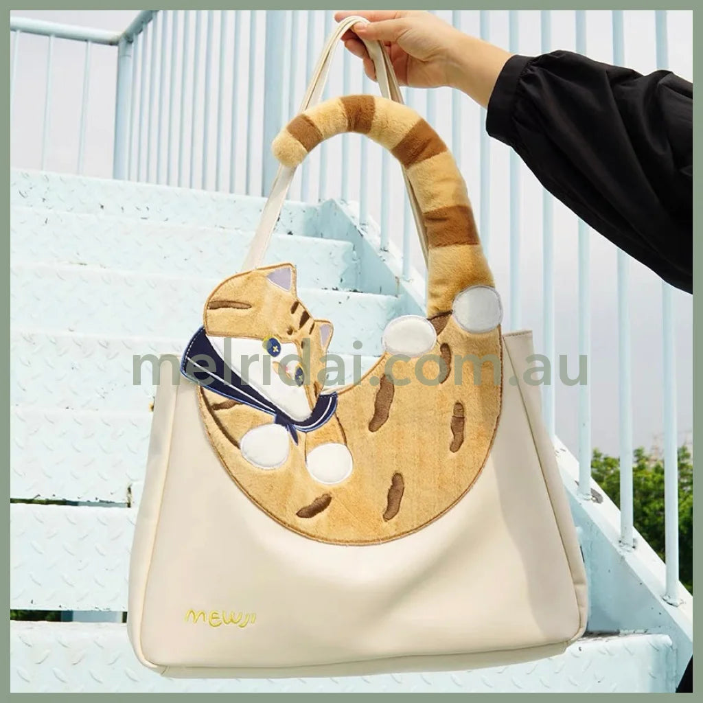 Mewji Cat Tail Tote Bag (Wh)