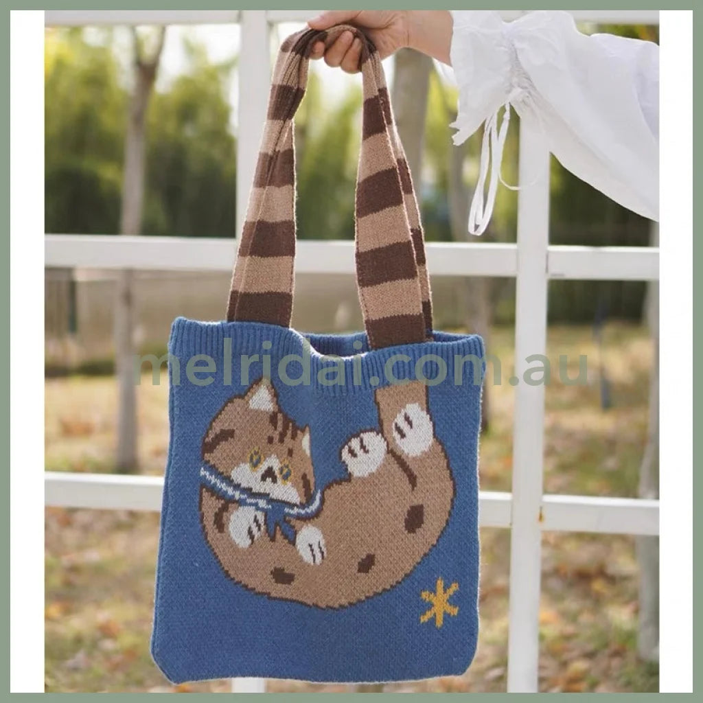 Mewji Knitted Tote Bag (Cat)