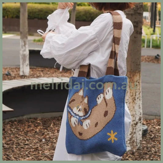 Mewji Knitted Tote Bag (Cat)