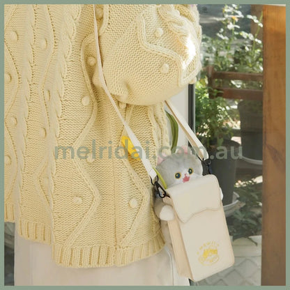 Mewji Leather Bag With Cat Plush Doll