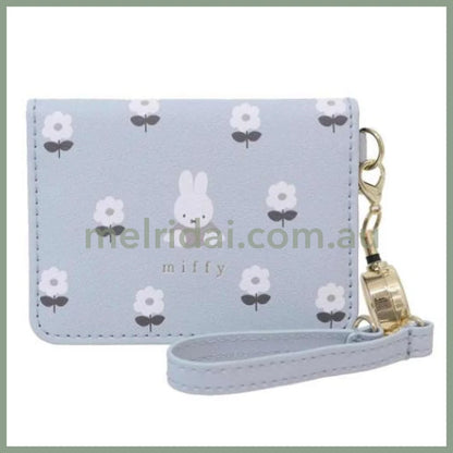 Miffy | Card Holder With Reel H80×W100Mm 米菲 皮质卡套/多卡槽卡包/伸缩绳/中间夹层按扣式