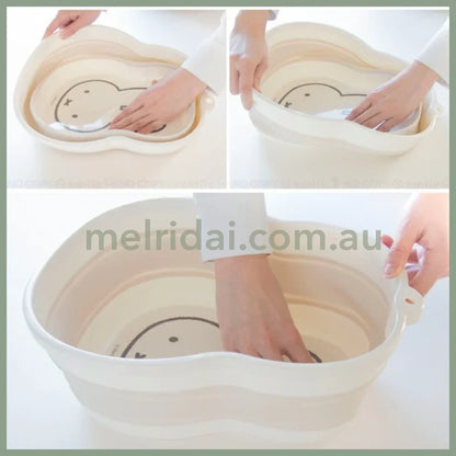 MIFFY | Folding Tub / Washing Tub Bucket 5L (24.5×32×4.4cm - 24.5×32×11.9cm)