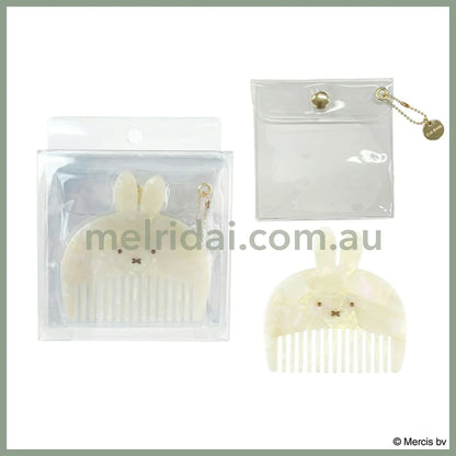 Miffy | Hair Comb W115×H115×D25Mm 米菲 亚克力大理石 刘海梳/小梳子 + 收纳袋Set