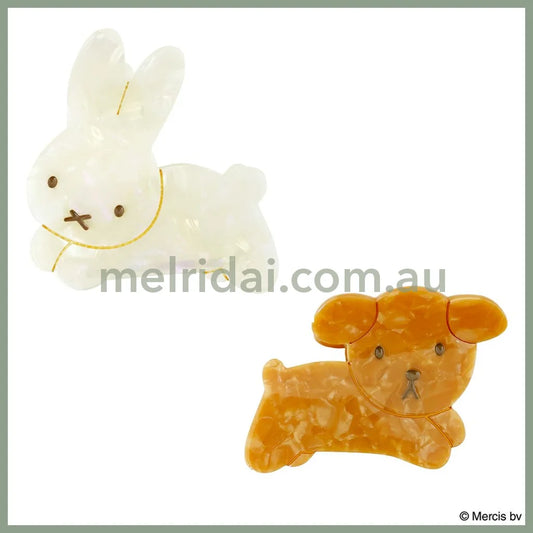 Miffy | Pearl Acrylic Hair Claw Clip (Marble Series) 米菲 可爱鲨鱼夹（大理石系列）