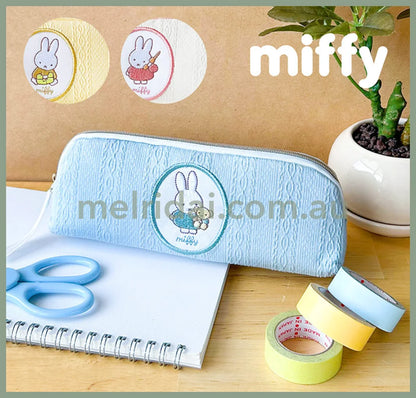 Miffy | Pencil Case 19.5Cm × 7.5Cm 5Cm 米菲 针织纹 刺绣图案 拉链笔袋/文具袋