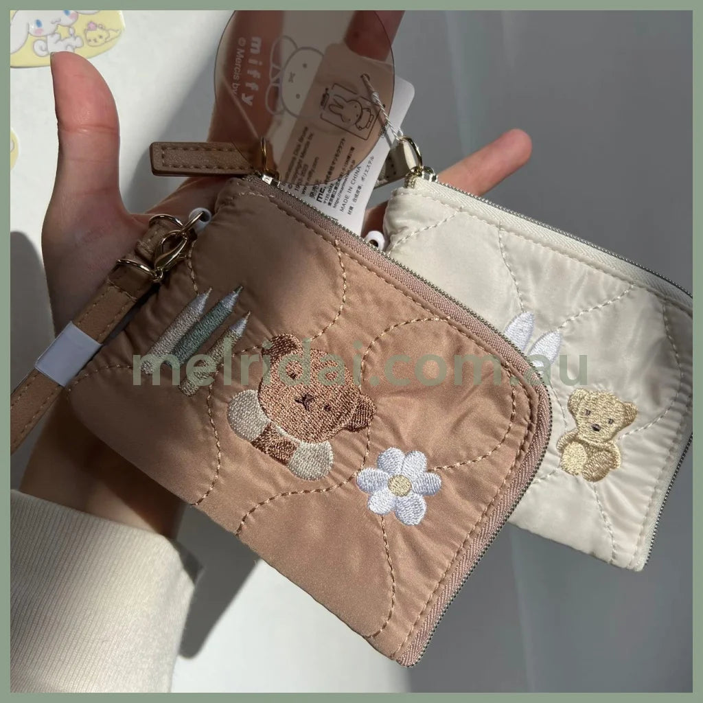 Miffy | Pouch Pass Case With Reel W125 X H80 D15Mm 米菲 刺绣款 L型零钱包/卡套/伸缩绳 Boris 鲍里斯