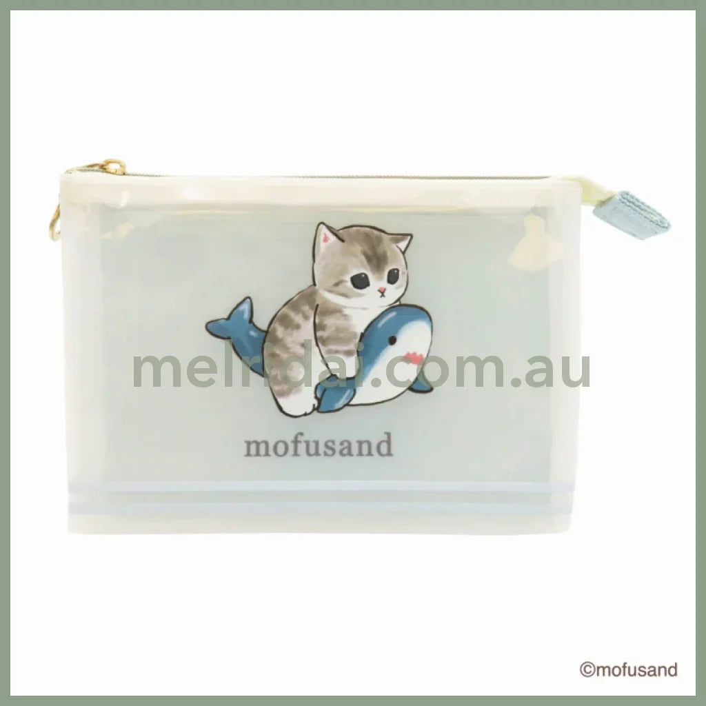 Mofusand | 3 Pocket Mesh Pouch H110 Xw165 Xd30Mm 猫福 三层口袋 半透明收纳包 Shark 鲨鱼