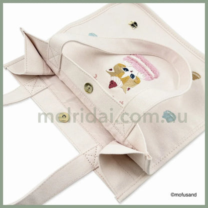 Mofusand | Cat Mini Tote Bag 250×250×120Mm (Macaron Nyan Pastel Pink)