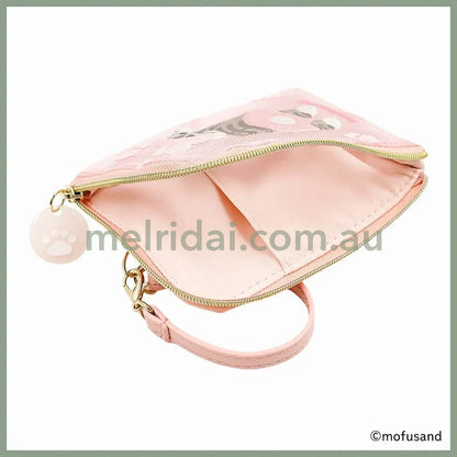 Mofusand | Daily Pouch Flocky With Reel H120 X W90 D10Mm (Rabbit Meow)