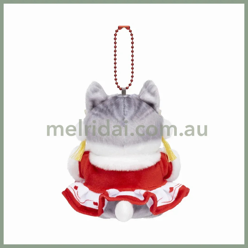 Mofusand | Mascot Holder Plush Keychain Chinese Clothes W100 X H140 D100 Mm (One Piece Red)