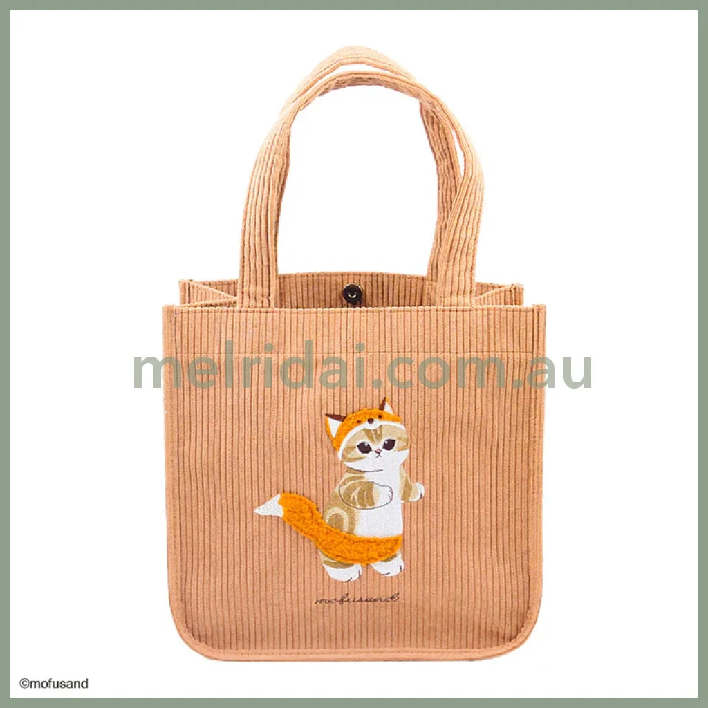 Mofusand | Mini Tote Bag H250×W250×D120Mm (Cat / Fox) 猫福 迷你托特包 灯芯绒/刺绣（狐狸）