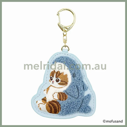 Mofusand | Sagara Embroidery Keychain H65 × W90 D17Mm (Shark Meow)