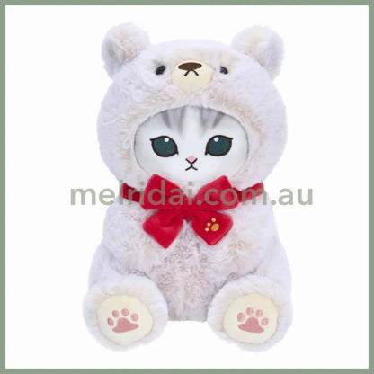 Mofusand | Teddy Bear Nyan Plushie Brown H220×W140×D180Mm / White