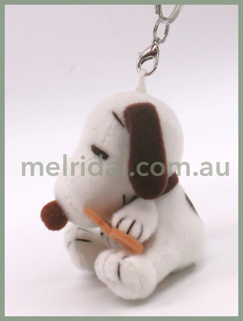 Peanuts | Snoopy And Teddy Bear Carabiner Mascot Plush Keychain H6.5×W5.5×D5.5Cm //