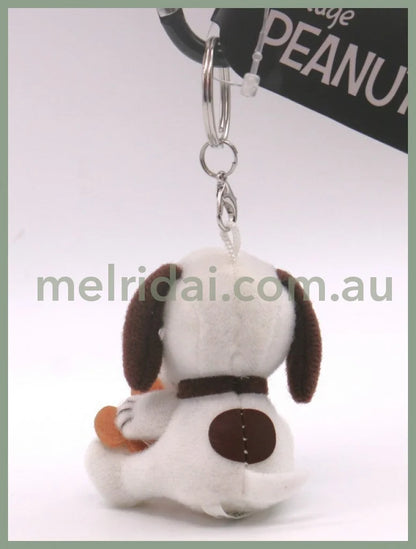 Peanuts | Snoopy And Teddy Bear Carabiner Mascot Plush Keychain H6.5×W5.5×D5.5Cm //