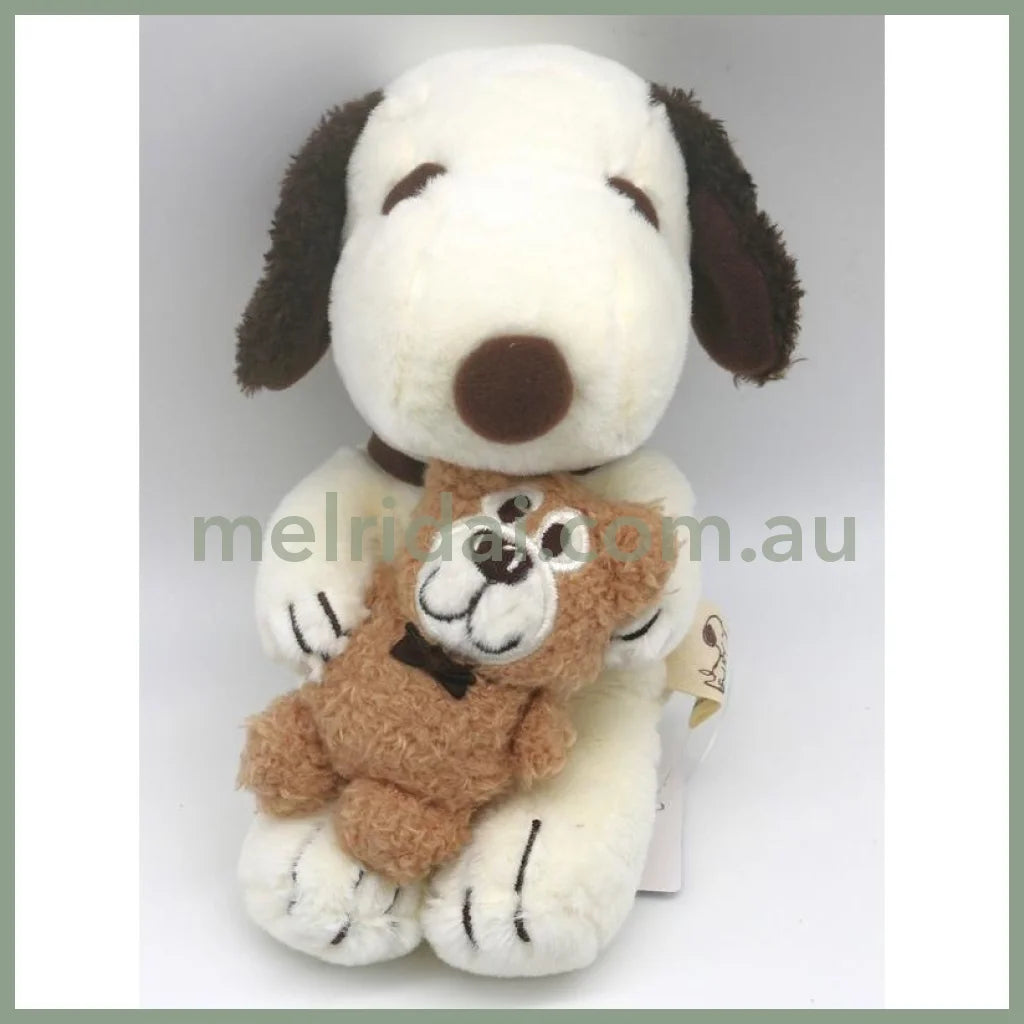 Peanuts | Snoopy And Teddy Bear Carabiner Plush Keychain H16×W11×D15Cm /