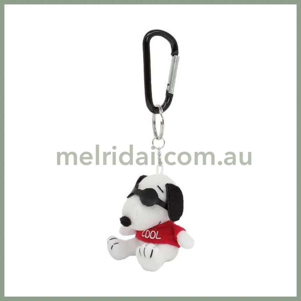 Peanuts | Snoopy Carabiner Mascot Sitting Keychain H6.5×W6.5×D5.5Cm 史努比 墨镜造型 玩偶挂件/包挂/钥匙链/登山扣