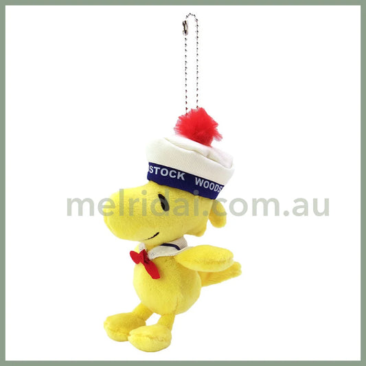 Peanuts | Snoopy Woodstock Plush Mascot Holder Keychain 70×140×90Mm (Marine Sailor) 史努比