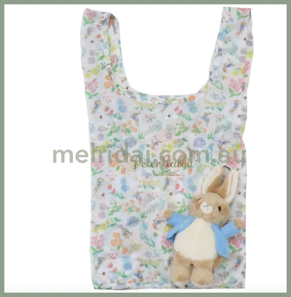 Peter Rabbit | Plush Eco Bag Shopping Outing Marche Carabiner H 9.8 X W 4.7 D 3.5 Cm