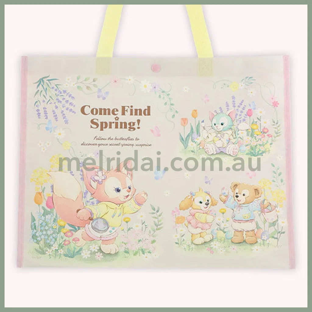 【Pick Up Only】Disney | Shopping Bag 35×45×14Cm (Come Find Spring!) 东京迪士尼 编织购物袋/蛇皮袋/按扣（春日系列）