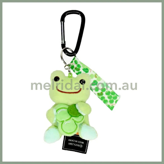 Pickles The Frog | Mascot Holder Carabiner Plush Keychain Muscat H8×W7×D5Cm 泡菜蛙 青蛙毛绒挂件/包挂 登山扣 晴王葡萄