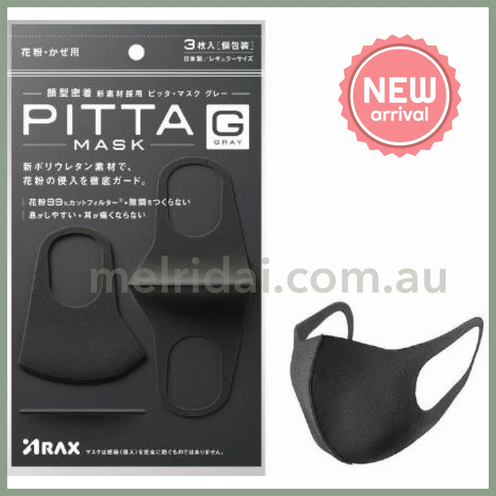 Pitta | Anti-Pollution Face Mask 3 Pieces (Dark Gray)