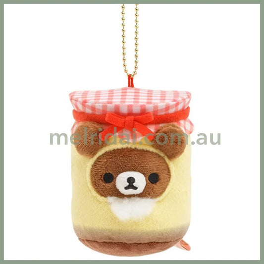 San-Xchairoikoguma Retro Sweets Series Keychain Plush Bottle Flan 9.5*9.0*8.0Cm