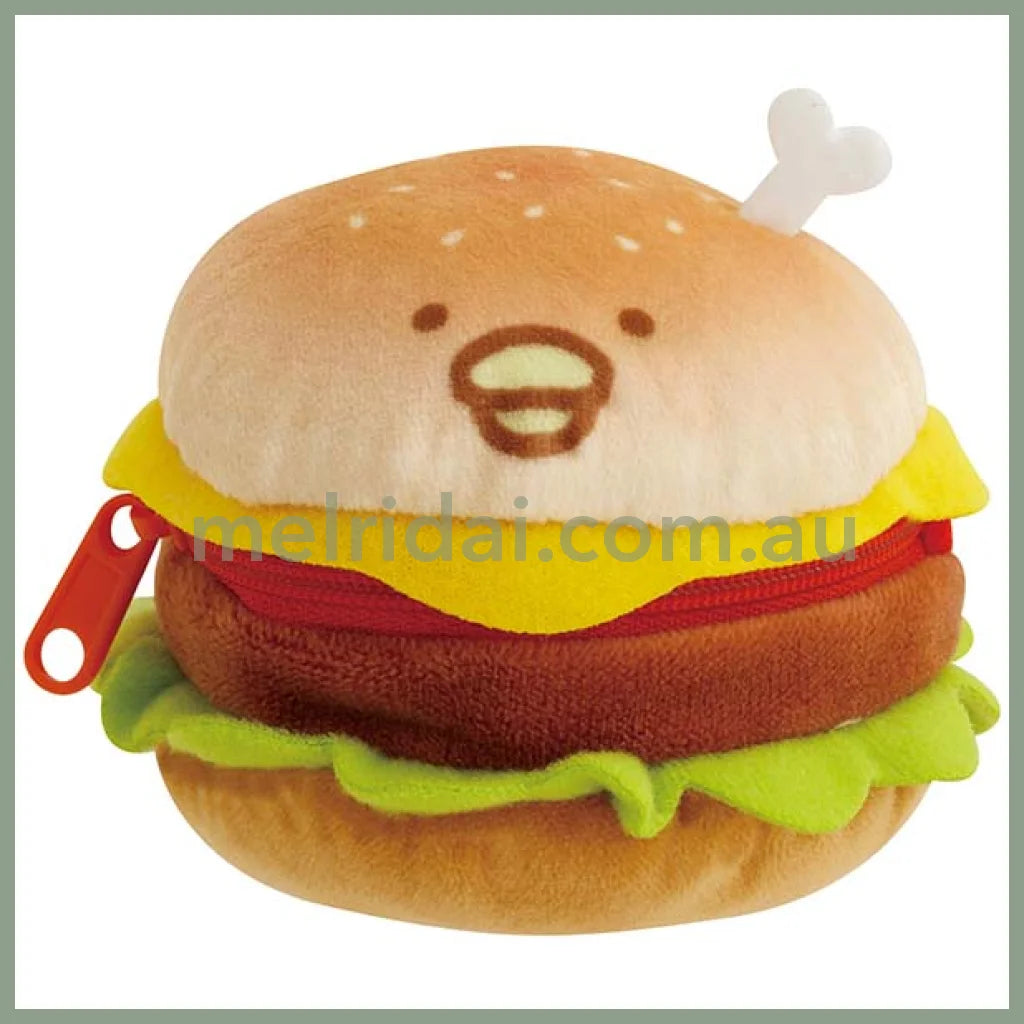 San - X | Plush Pouch Chickip Dancers Yummy Burger 65×80×80Mm 鸡腿舞者 汉堡包造型零钱包/小物品收纳包/小包