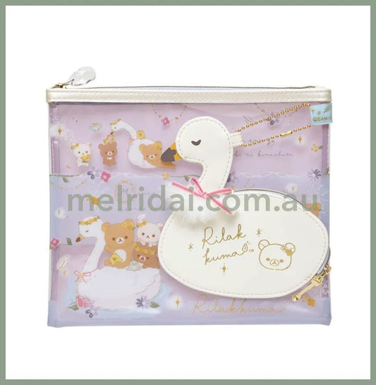 San-Xpouch Set Rilakkuma Swan And Golden Flower