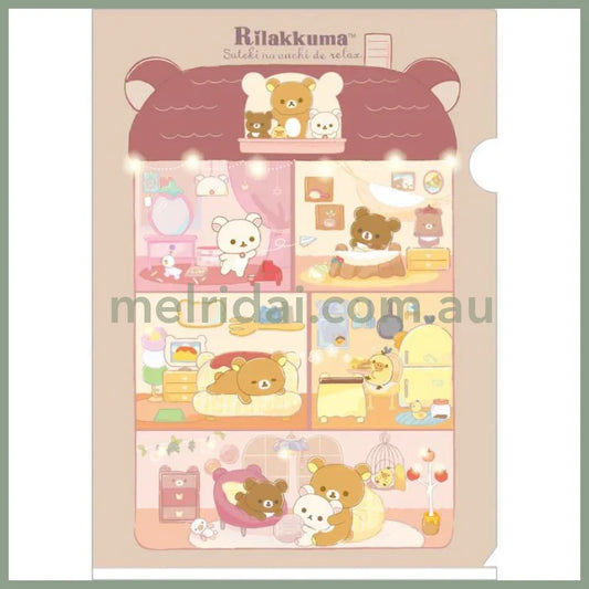 San-X | Rilakkuma A4 Clear Plastic File Document Holder 310×220Mm (Lovely House)