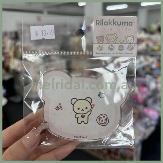 San-X | Rilakkuma Acrylic Coaster H63×W81×D3Mm (Korilakkuma)