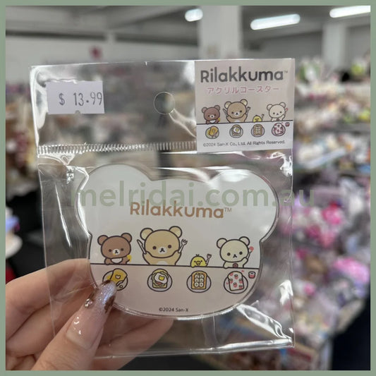 San-X | Rilakkuma Acrylic Coaster H63×W81×D3Mm (Together)