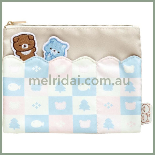 San-X | Rilakkuma Blue Wolf Flat Pouch 150Mm X 185Mm (Aokogu Otomari)