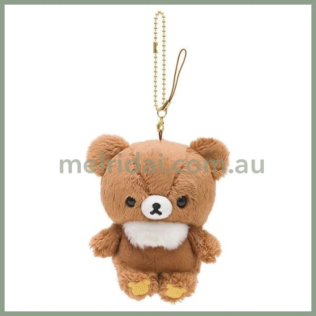 San-X | Rilakkuma Chairoikoguma Hanging Stuffed Keychain Mascot Holder 110×100×60Mm ((Burasagari