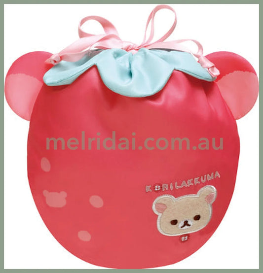 San - X | Rilakkuma Drawstring Pouch (Korilakkuma Full Of Strawberry Day) 210 X 205 Mm 轻松熊