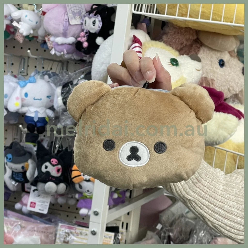 San-X | Rilakkuma Face Shape Reel Pass Case H11×W13Cm (Rilakkuma)